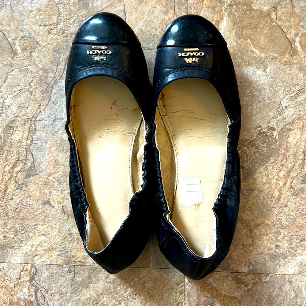 Coach black ballet flats. Size US 5.5B.